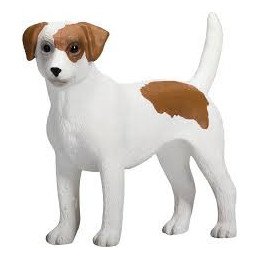 Figura realista de perro Jack Russell Terrier de la marca Mojo en postura alerta para coleccionistas.