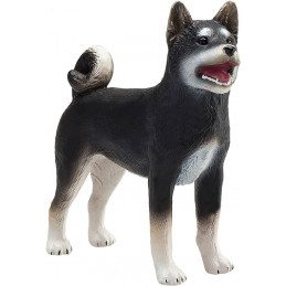 Figura detallada y realista de perro Shiba Inu para decoración y coleccionistas.