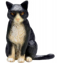 Figura decorativa de gato sentado con diseño minimalista en blanco y negro para estantería o escritorio.