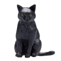 Figura decorativa de gato sentado negro con diseño minimalista para estantería o escritorio.