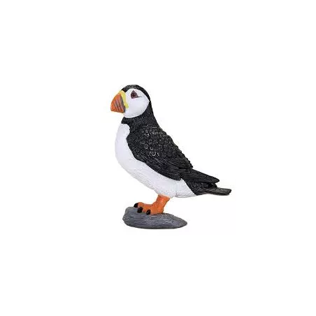 Figura de pingüino atlántico pintada a mano para decoración y juego educativo.