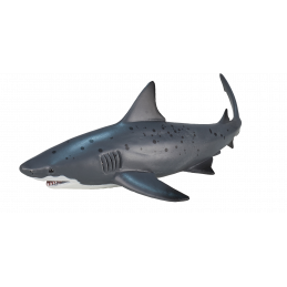 Figura realista de tiburón toro Mojo de 15x25x20 cm para coleccionistas y juego educativo.