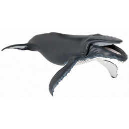 Figura realista de ballena jorobada grande para coleccionistas y juego educativo infantil.