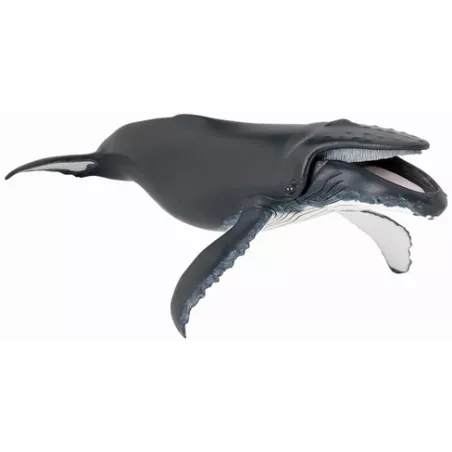 Figura realista de ballena jorobada grande para coleccionistas y juego educativo infantil.