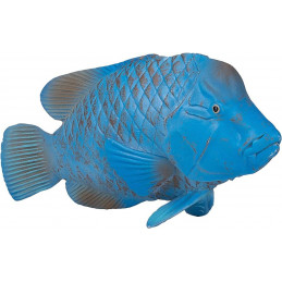 Figura realista de pez Groper azul para coleccionistas y decoración marina.