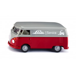 Furgoneta miniatura Volkswagen T1 gris rojizo de metal Siku con puertas practicables