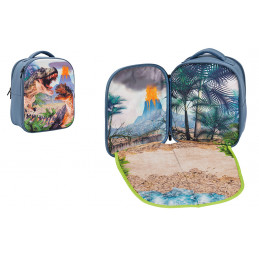 Mochila escolar infantil 3D con relieve de dinosaurios y correas ergonómicas.