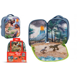 Mochila infantil Dinosaurius 3D Junior con figuras de juguete de T-Rex y Velociraptor