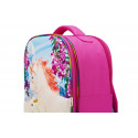 Mochila escolar infantil 3D con relieve de escenario de unicornios de colores y correas acolchadas.