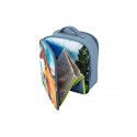 Mochila infantil de caballos en 3D con figuras de juguete de caballo, potro y conejo.