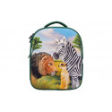Mochila escolar 3D con diseño de selva tridimensional y tirantes ergonómicos acolchados.