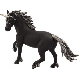 Figura de unicornio negro de Mojo, pieza de colección detallada y elegante de estilo mitológico.