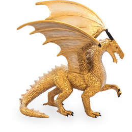 Figura coleccionable de dragón dorado marca Mojo con acabados detallados de alta calidad.