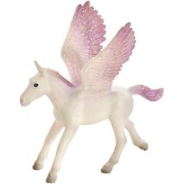 Potro pegaso morado de juguete con alas detalladas y diseño fantástico de colección.