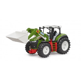 Tractor de juguete Roadmax con cargador frontal articulado y ruedas todoterreno para niños.
