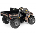 Tractor eléctrico infantil John Deere Gator HPX Camo de dos plazas con caja de carga para niños de 3 años.