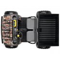 Tractor eléctrico infantil John Deere Gator HPX Camo de dos plazas con caja de carga para niños de 3 años.