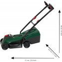 Cortacésped de juguete Bosch Garten-Rotak para niños con efectos de luz y sonidos mecánicos.