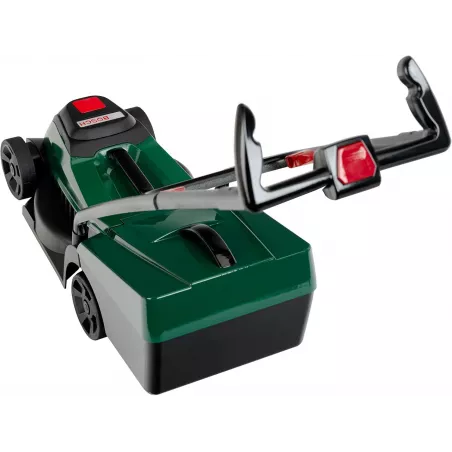 Cortacésped de juguete Bosch Garten-Rotak para niños con efectos de luz y sonidos mecánicos.