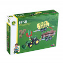 Tractor de juguete John Deere escala 1:24 desmontable con carro de leña y heno