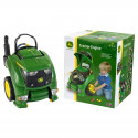 Motor de tractor de juguete John Deere de Klein con piezas desmontables y herramientas.
