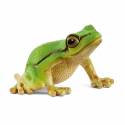 Figura realista de rana arborícola europea Schleich pintada a mano para juego y colección.