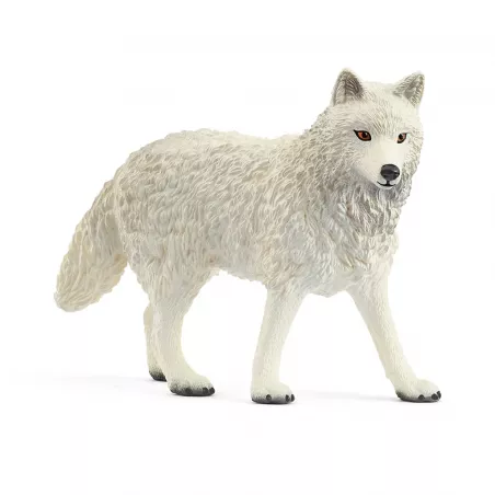 Figura de juguete de lobo ártico Schleich pintada a mano con detalles realistas