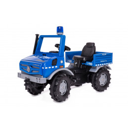Camión de pedales rollyUnimog THW azul para niños de 3 a 8 años