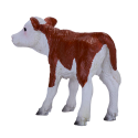 Ternero Hereford de juguete Mojo pintado a mano con gran realismo para juego educativo.