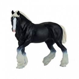Figura de juguete de caballo Clydesdale negro de Mojo pintada a mano