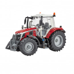 Réplica a escala 1:32 del tractor Massey Ferguson 6S.180 de Britains en metal y plástico.