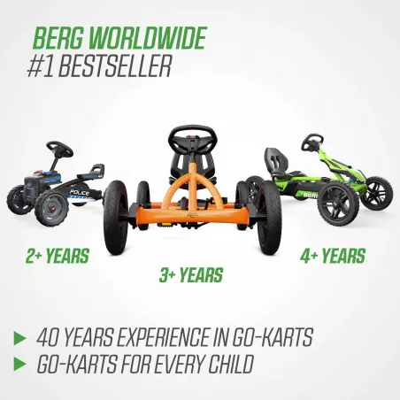 Kart de pedales BERG Buddy John Deere verde y amarillo para niños