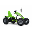 Kart de pedales BERG XXL Deutz-Fahr BFR de estilo tractor agrícola verde con neumáticos de gran agarre.