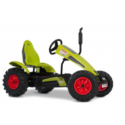 Kart de pedales eléctrico Berg XXL Claas E-BFR con motor de 250W y diseño de tractor agrícola.