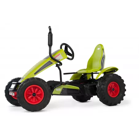 Kart de pedales eléctrico Berg XXL Claas E-BFR con motor de 250W y diseño de tractor agrícola.