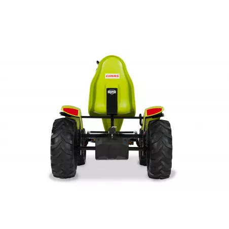 Kart de pedales eléctrico Berg XXL Claas E-BFR con motor de 250W y diseño de tractor agrícola.
