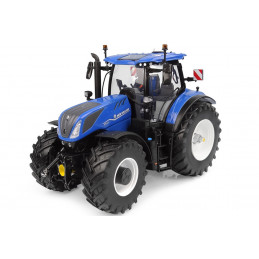 Miniatura a escala 1:32 del tractor New Holland T7.300 Auto Command 2023 en metal y plástico para coleccionistas.