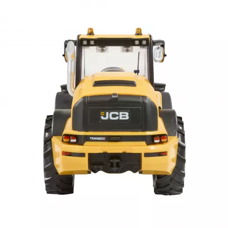 Réplica a escala 1:32 del cargador telescópico agrícola JCB TM420S con brazo funcional para coleccionistas.