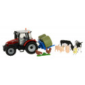 Tractor Massey Ferguson 5612 a escala 1:32 de Britains con juego de animales de juguete para maqueta de granja.