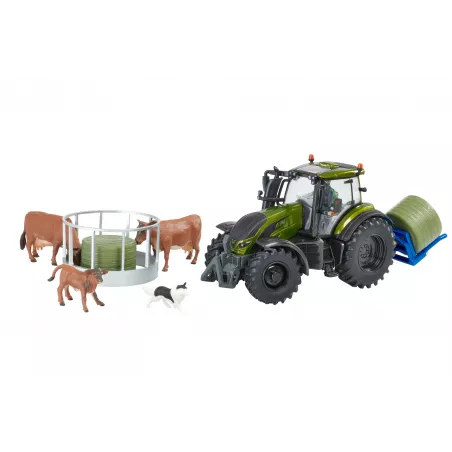 Tractor Valtra verde oliva metalizado a escala 1:32 de Britains para coleccionistas.