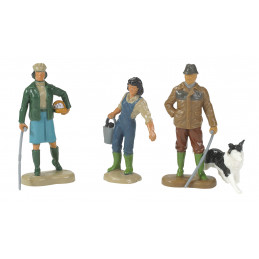 Figuras de la familia de granjeros Britains a escala 1:32 para maquetas agrícolas.