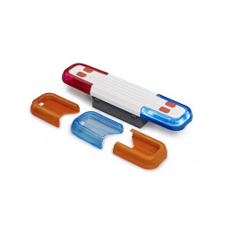Módulo de luces y sonido Bruder para camiones de juguete con sirenas y luces de emergencia.