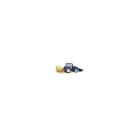 Tractor de juguete Bruder New Holland T5.120 escala 1:16 con cargador frontal, caja de carga y horquillas