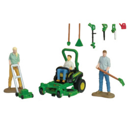 Set de juego de jardín John Deere de Britains a escala 1:32 para coleccionistas y niños.