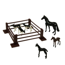 Conjunto de animales de granja bebés a escala 1:32 de Britains con terneros, caballo y potros para maquetas.