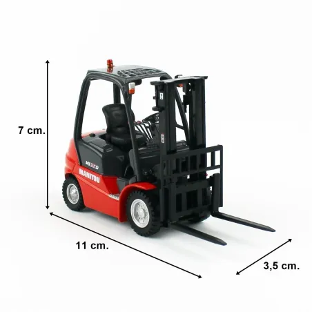 Miniatura a escala 1:32 de la carretilla elevadora Manitou MI 25D en metal y plástico para coleccionistas.
