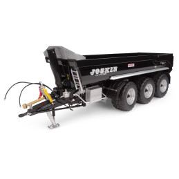 Miniatura de remolque agrícola Joskin Trans-KTP 27/65 en color negro a escala 1:32 para coleccionistas.