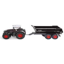 Tractor de juguete Fendt a escala 1:50 con remolque basculante Krampe de SIKU.