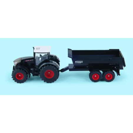 Tractor Fendt de juguete escala 1:50 con remolque basculante Krampe de SIKU