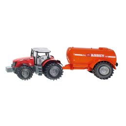 Tractor Massey Ferguson con cisterna Abbey a escala 1:50 de Siku